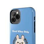 Capymo Family “Donut Worry, Be Soft” Phone Case – Cute Bunny & Donut Positive Vibes Cover