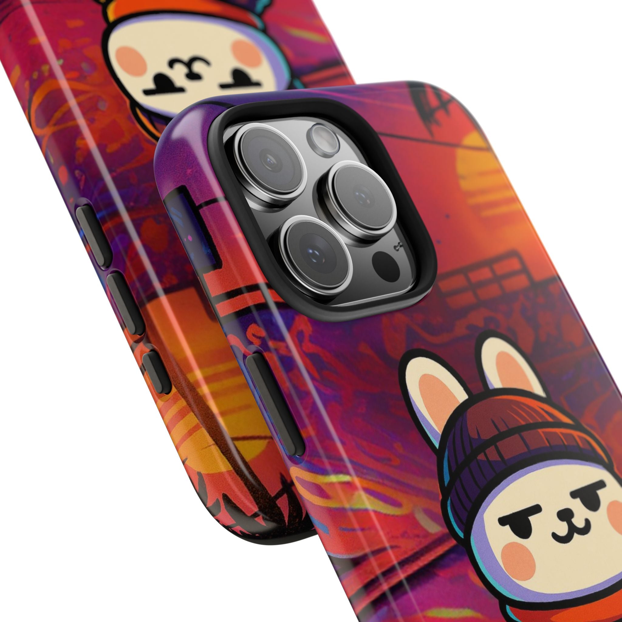 Capymo Family Sunset Skate Bunny Phone Case – Vibrant Skatepark Bunny "Toto" Phone Case