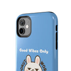 Capymo Family “Donut Worry, Be Soft” Phone Case – Cute Bunny & Donut Positive Vibes Cover