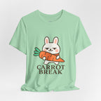 capymo Family Cute Carrot Break Bunny Tee - Unisex Jersey Short Sleeve Tee, Funny Animal Shirt, Spring Gift, Cute Graphic Tee, Gift for Bunny Lovers