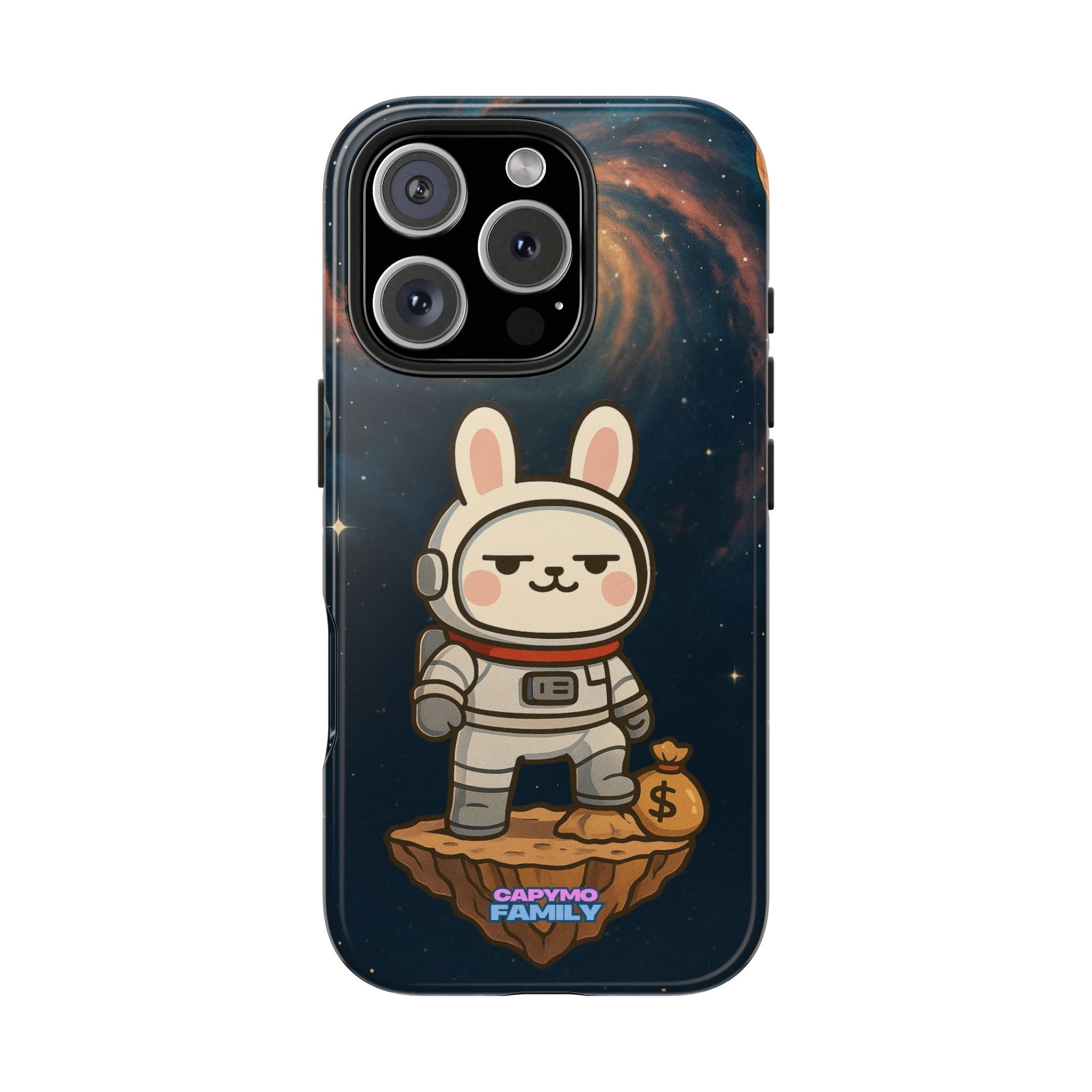 Capymo Family Cute Cartoon Bunny Tough Phone Case –Cute Astronaut  Bunny "Toto" Phone Case