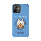 Capymo Family “Donut Worry, Be Soft” Phone Case – Cute Bunny & Donut Positive Vibes Cover