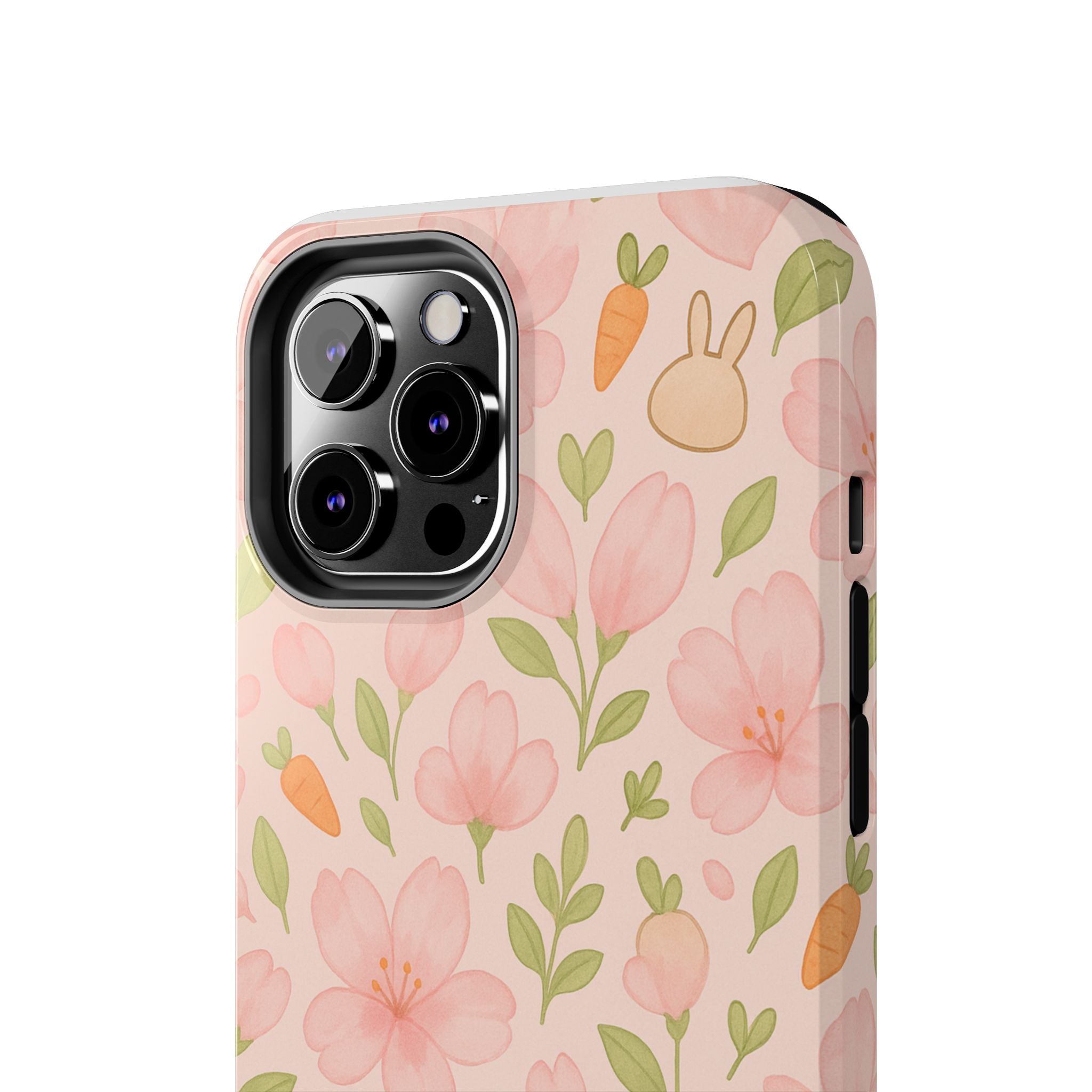 Capymo Family Bunny Blossom Spring Phone Case – Cute Floral iPhone Cover with Carrots & Sakura
