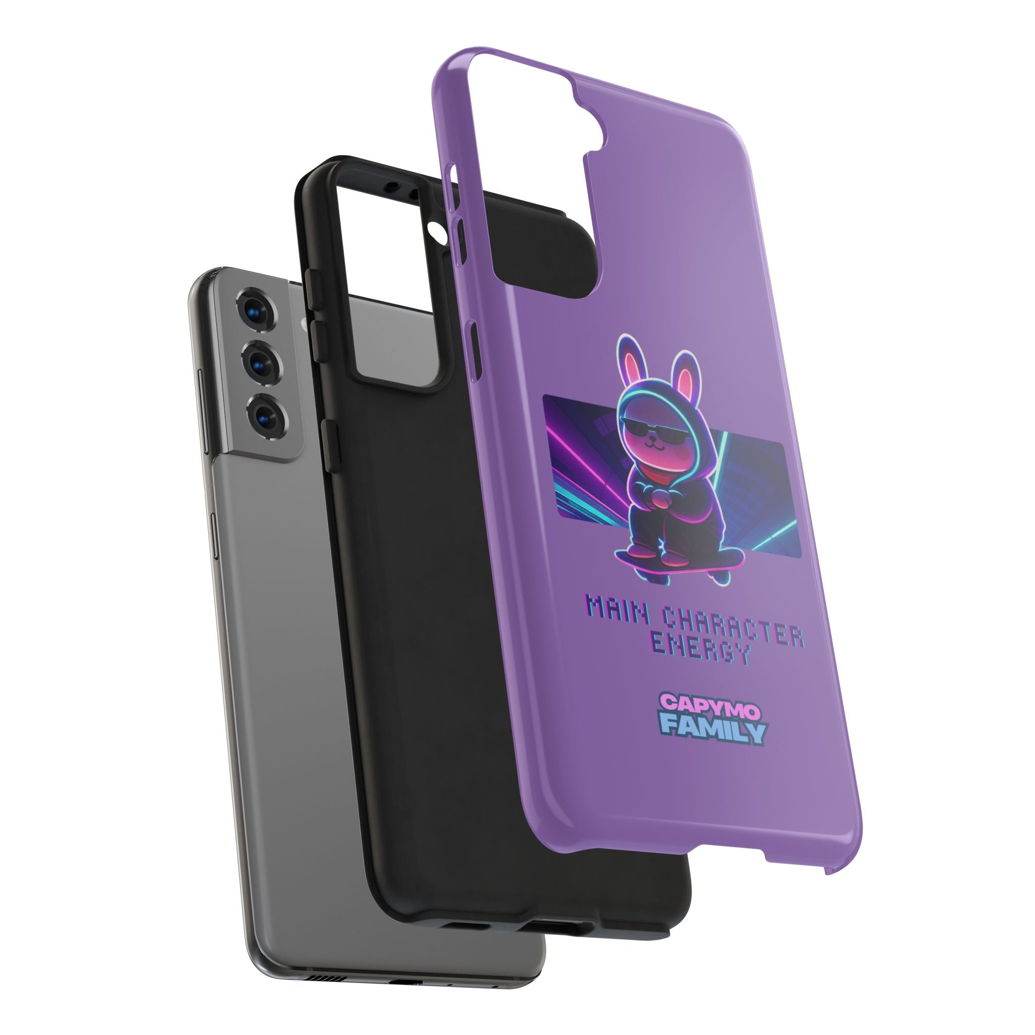 Capymo Family “Main Character Energy” Phone Case – Cyber Bunny Toto Aesthetic Cover
