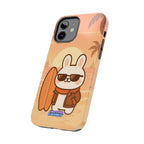 Capymo Family Sunset Surf Bunny Phone Case – Tropical Beach Skateboard Bunny "Toto" Phone Case