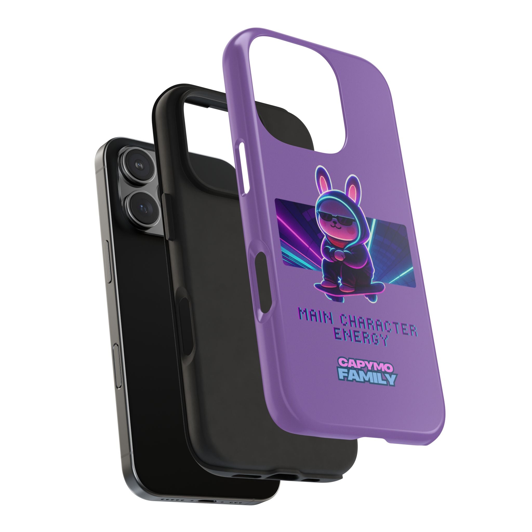 Capymo Family “Main Character Energy” Phone Case – Cyber Bunny Toto Aesthetic Cover