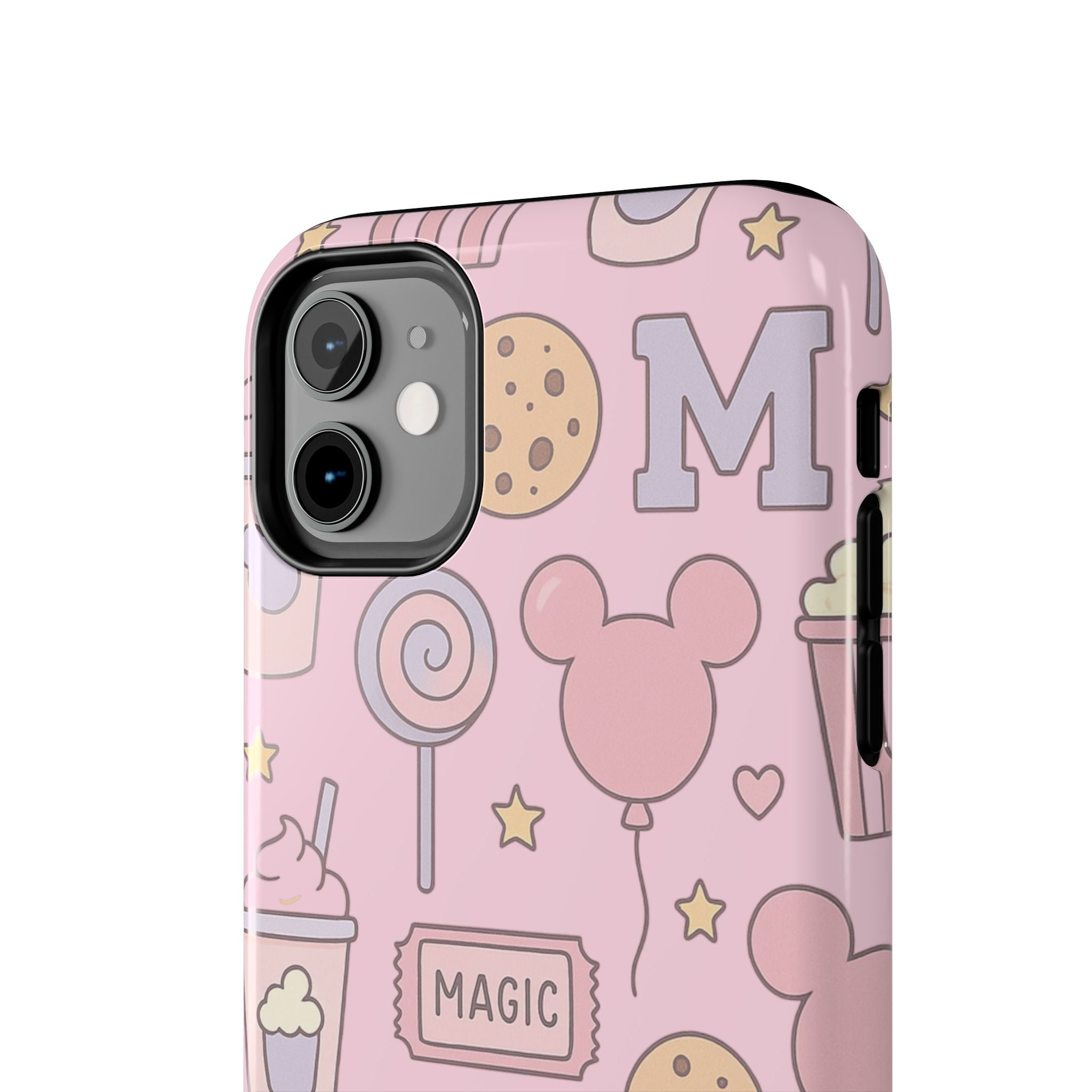 Capymo Family Kawaii Magic Snack Phone Case – Pastel Candy, Popcorn & Cookie Pattern Cover