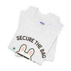 Capymo Family Kawaii Bunny Soft Cotton T-Shirt – "Secure the Bag" "Toto" The Bunny Cute Tee (Unisex)