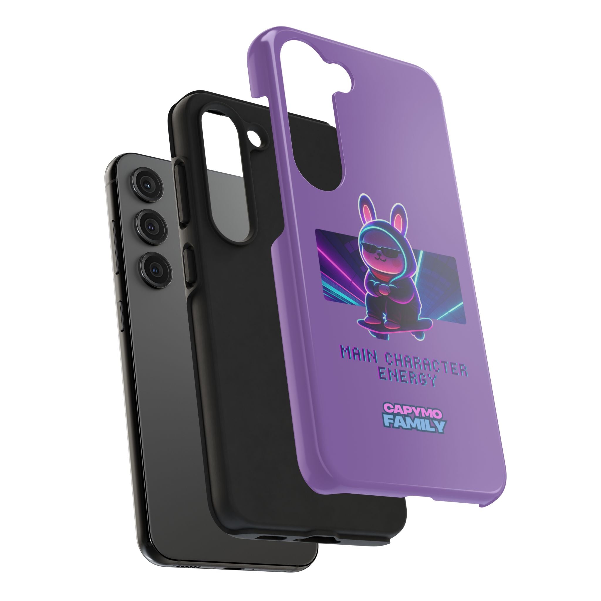 Capymo Family “Main Character Energy” Phone Case – Cyber Bunny Toto Aesthetic Cover