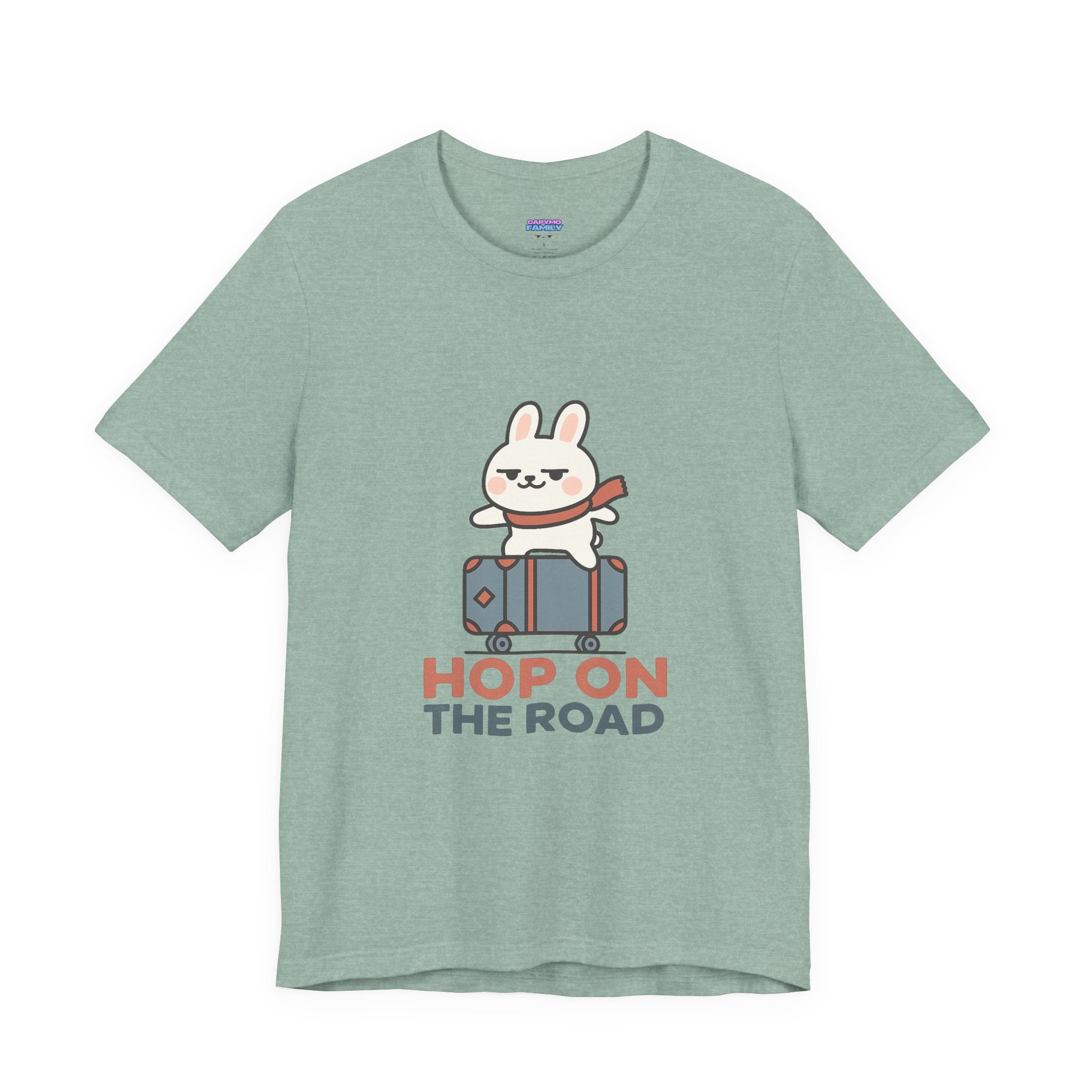 Capymo Family Adventurous Bunny Graphic Tee | Family Travel Shirt, Cute Animal T-Shirt, Fun Summer Outfit, Gift for Travelers, Vacation Wear