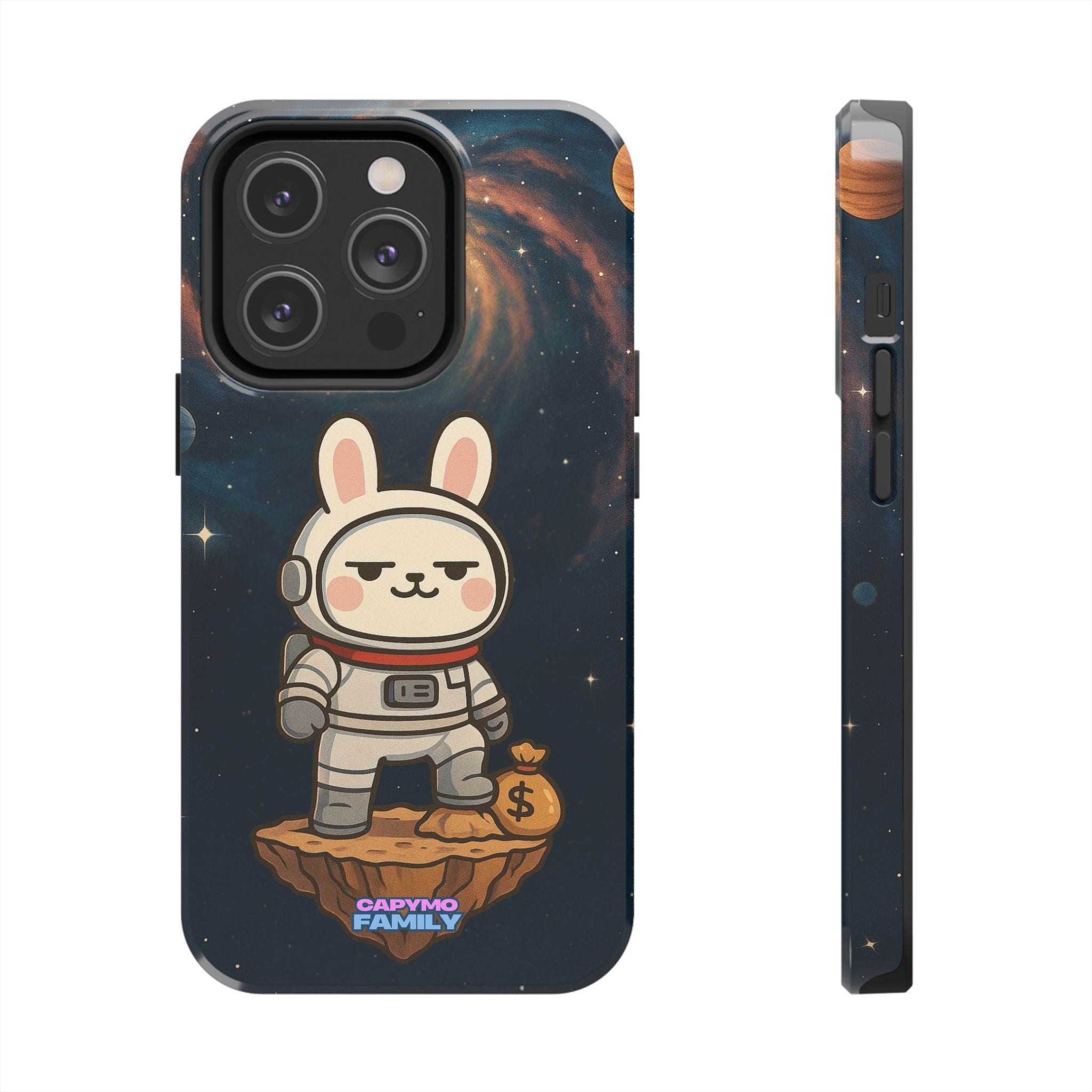 Capymo Family Cute Cartoon Bunny Tough Phone Case –Cute Astronaut  Bunny "Toto" Phone Case