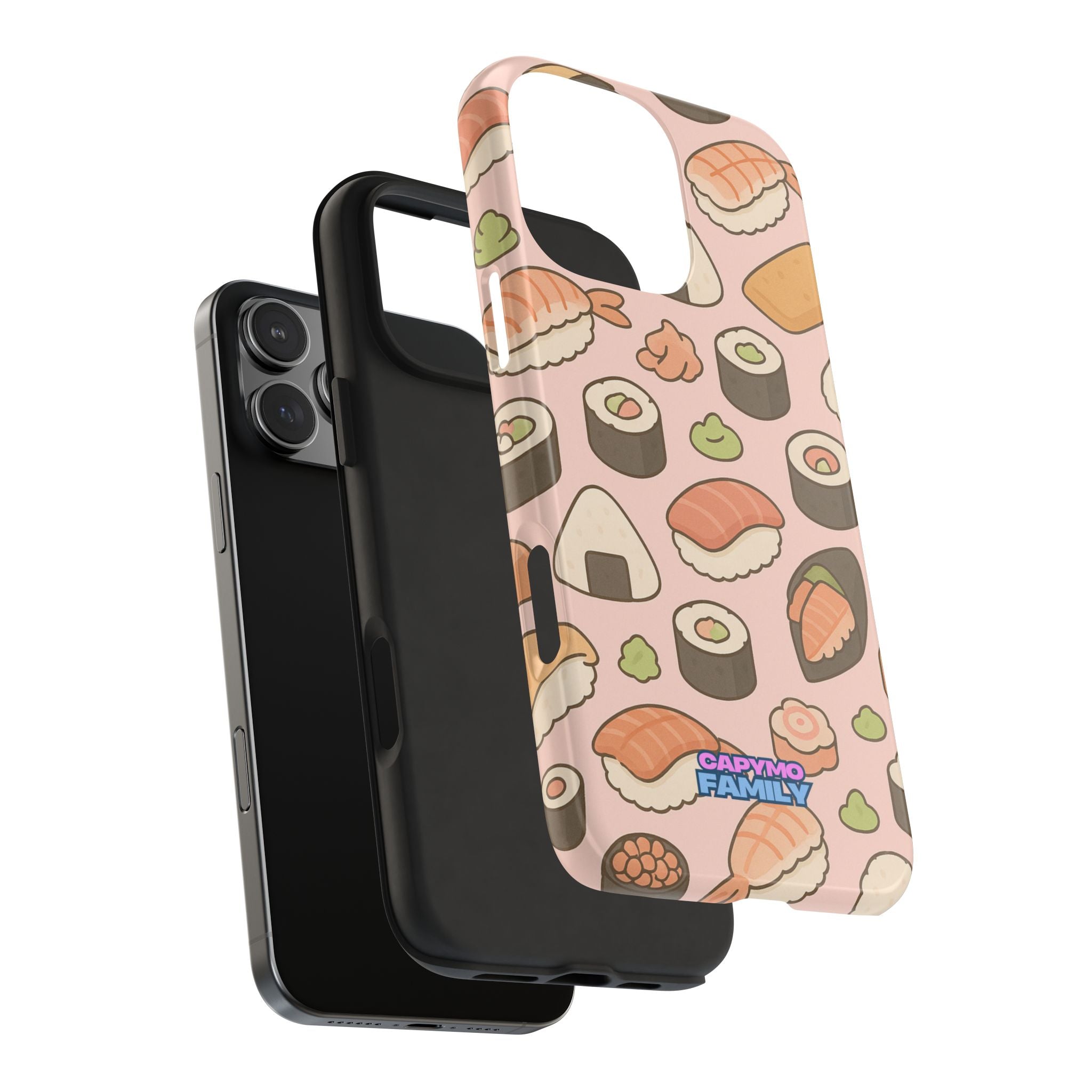 Capymo Family Kawaii Sushi Phone Case – Cute Sushi Pattern Phone Case