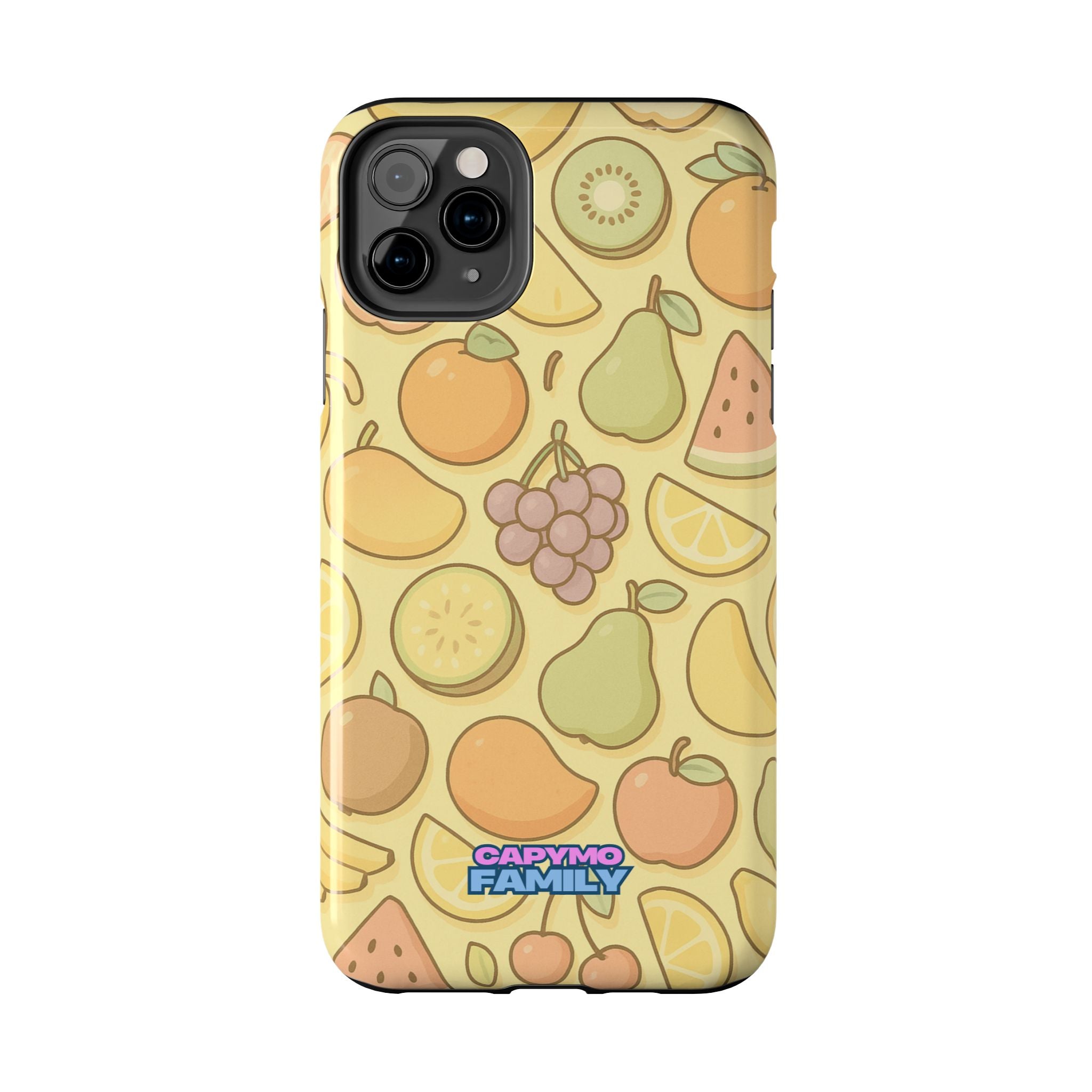 Capymo Family Kawaii Fruit Phone Case – Cute Aesthetic iPhone Cover with Citrus & Summer Vibes