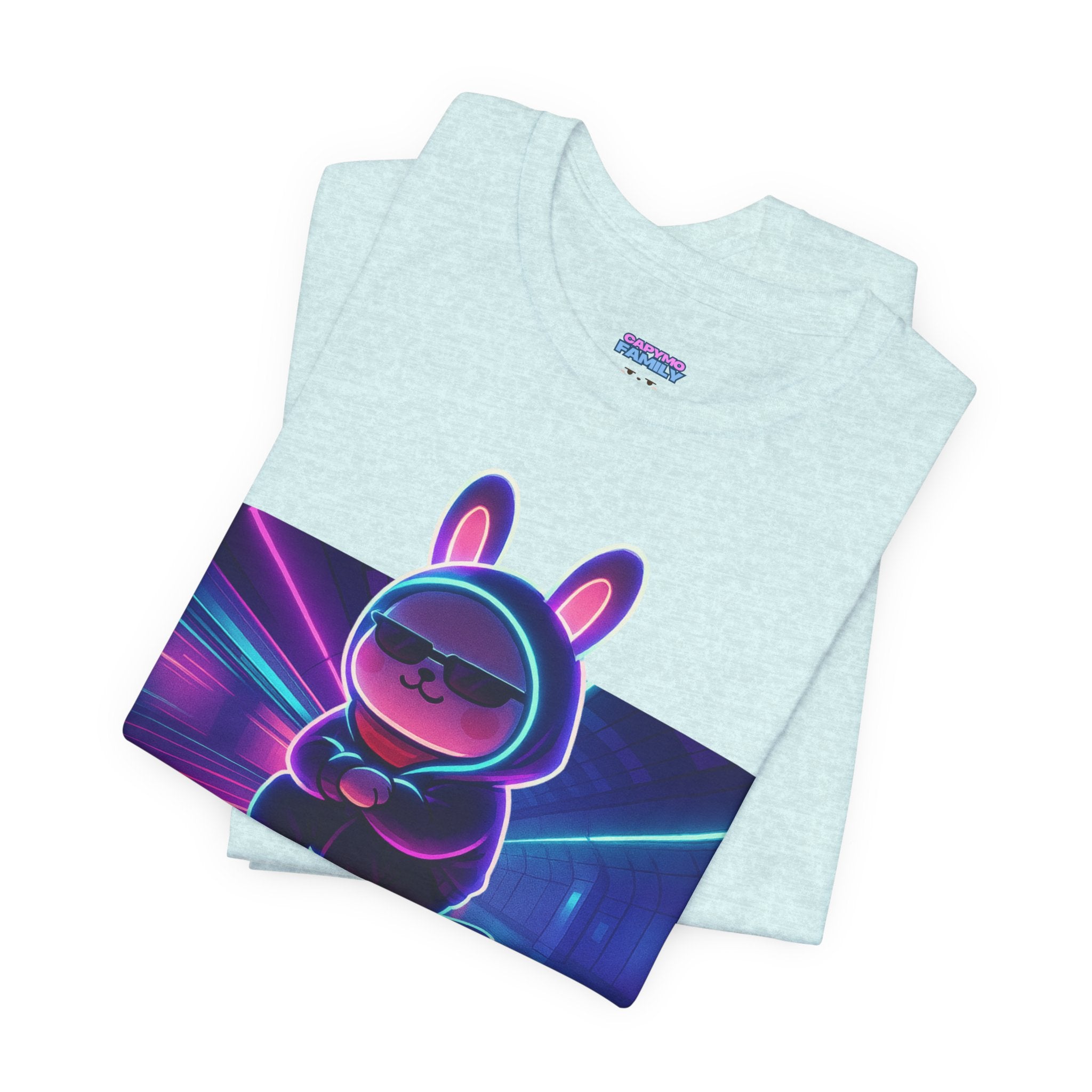 Capymo Family Kawaii Bunny Soft Cotton T-Shirt – "Main Character Energy" "Toto" The Bunny Cute Tee (Unisex)