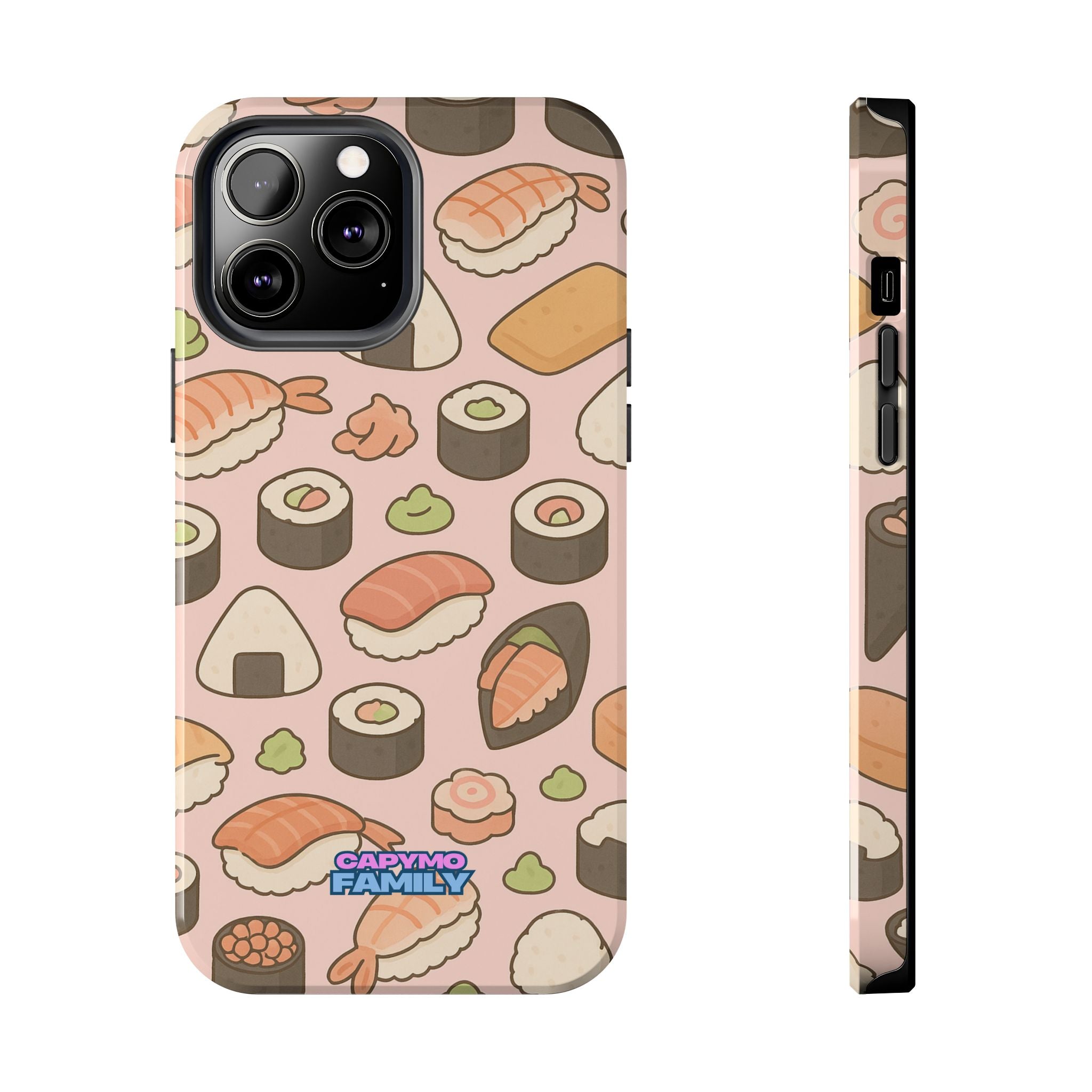 Capymo Family Kawaii Sushi Phone Case – Cute Sushi Pattern Phone Case