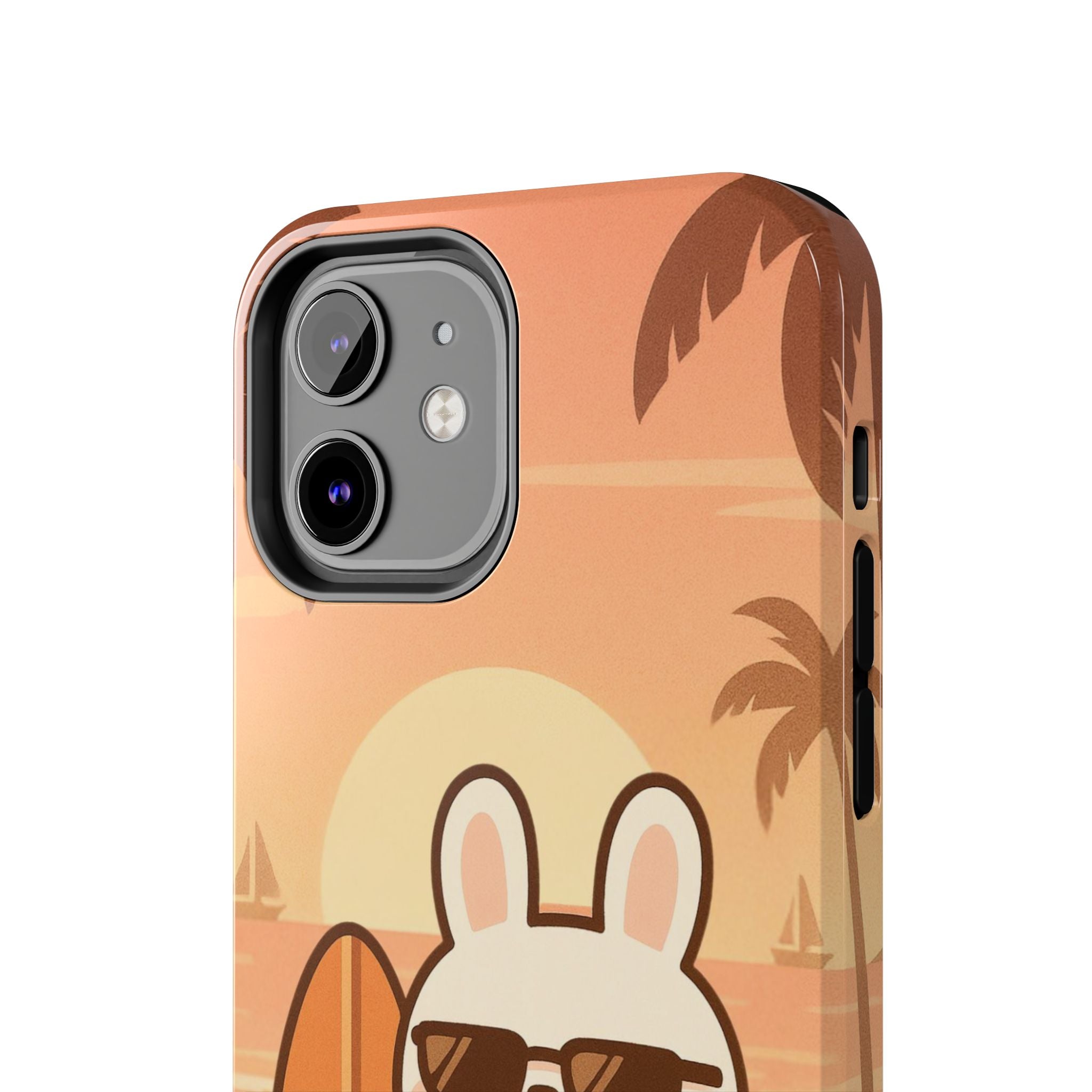 Capymo Family Sunset Surf Bunny Phone Case – Tropical Beach Skateboard Bunny "Toto" Phone Case