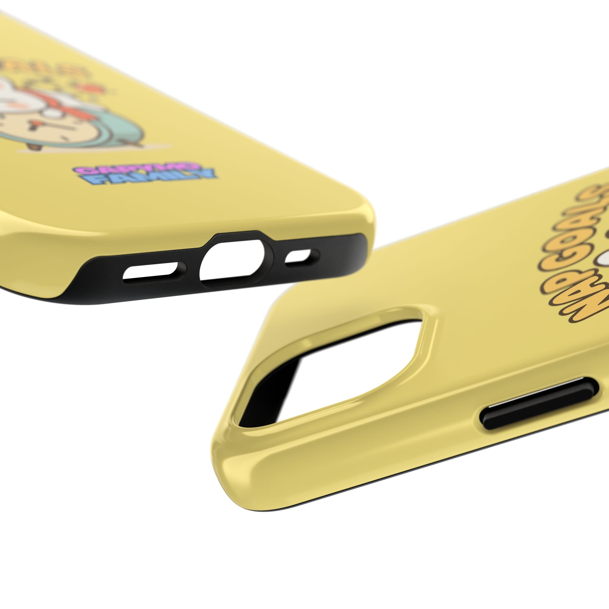 Capymo Family “Nap Goals” Phone Case – Cute Bunny Toto Sleeping on Alarm Clock Cover