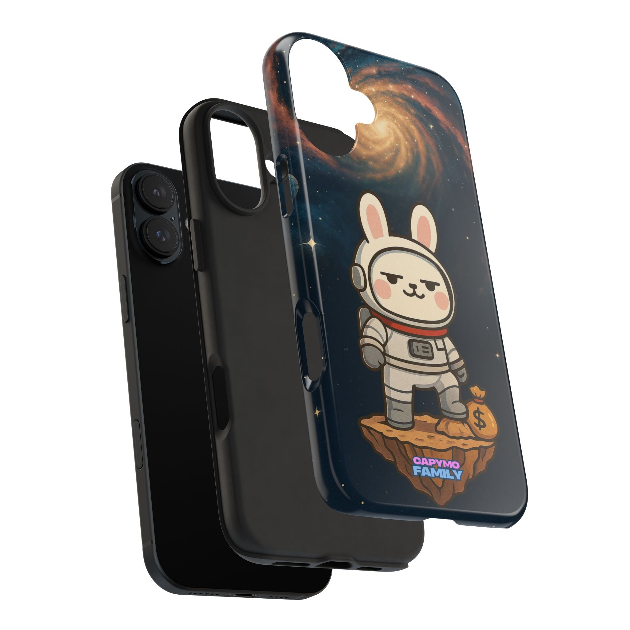 Capymo Family Cute Cartoon Bunny Tough Phone Case –Cute Astronaut  Bunny "Toto" Phone Case
