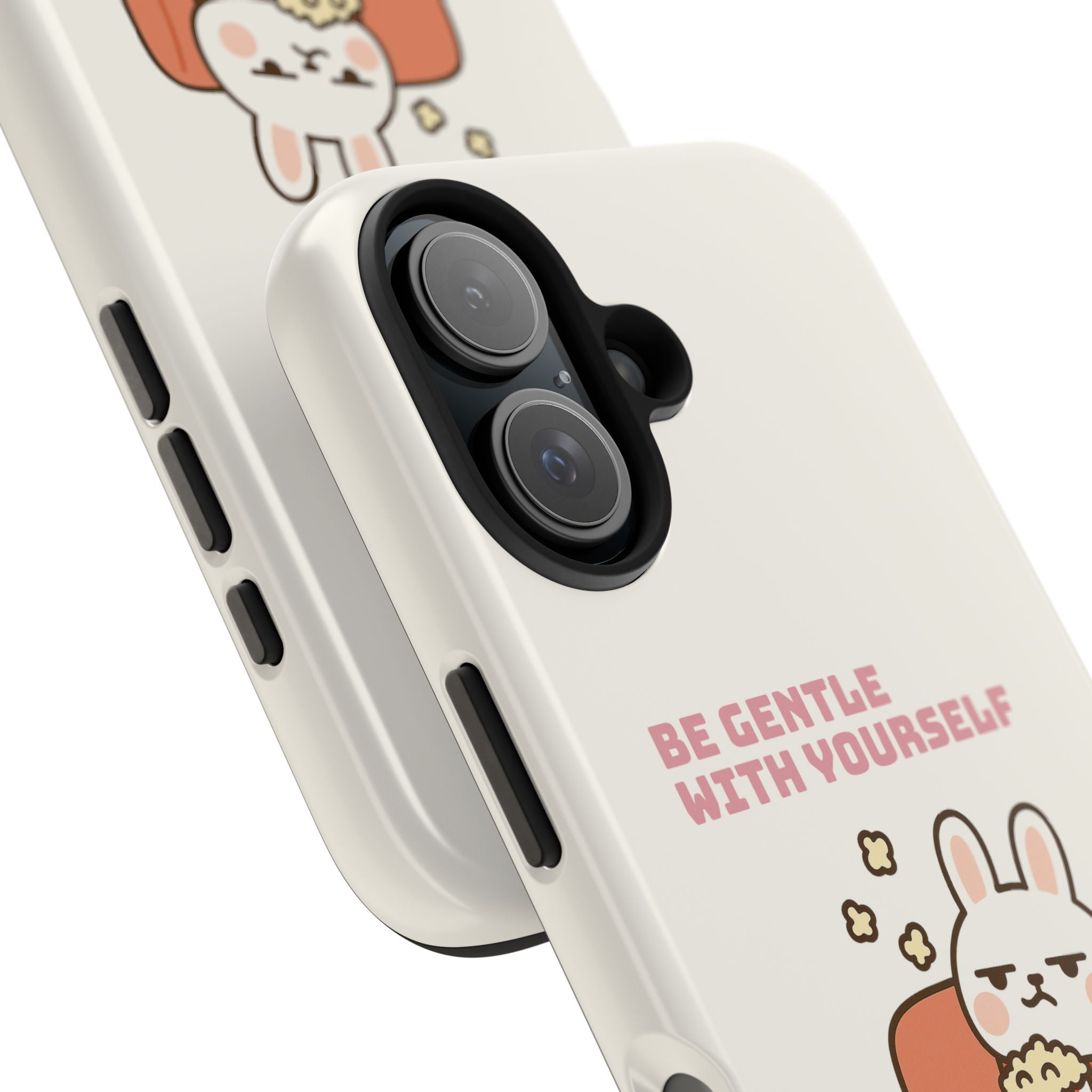 Capymo Family “Be Gentle With Yourself” Phone Case – Cozy Bunny Self-Care Quote Cover