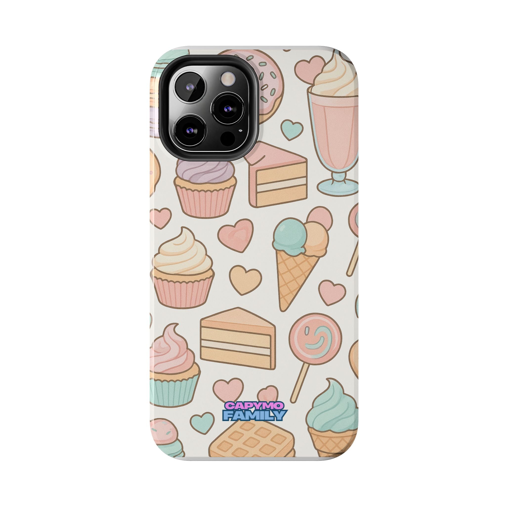 Capymo Family Kawaii Dessert Phone Case – “Sweet Tooth Collection” Ice Cream, Cake, and Candy Cute Pastel Design