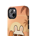 Capymo Family Sunset Surf Bunny Phone Case – Tropical Beach Skateboard Bunny "Toto" Phone Case