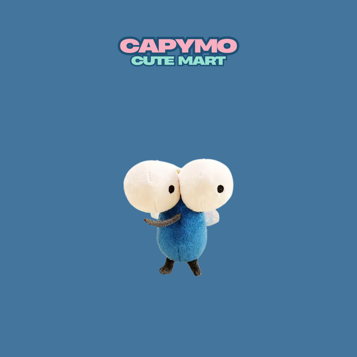 Capymo Cute Mart – 8cm Mini Blue Mosquito Plush Keychain | Kawaii Plush Charm