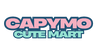 Logo of CAPYMO CUTE MART with pastel pink and blue text on a white background