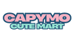 Logo of CAPYMO CUTE MART with pastel pink and blue text on a white background