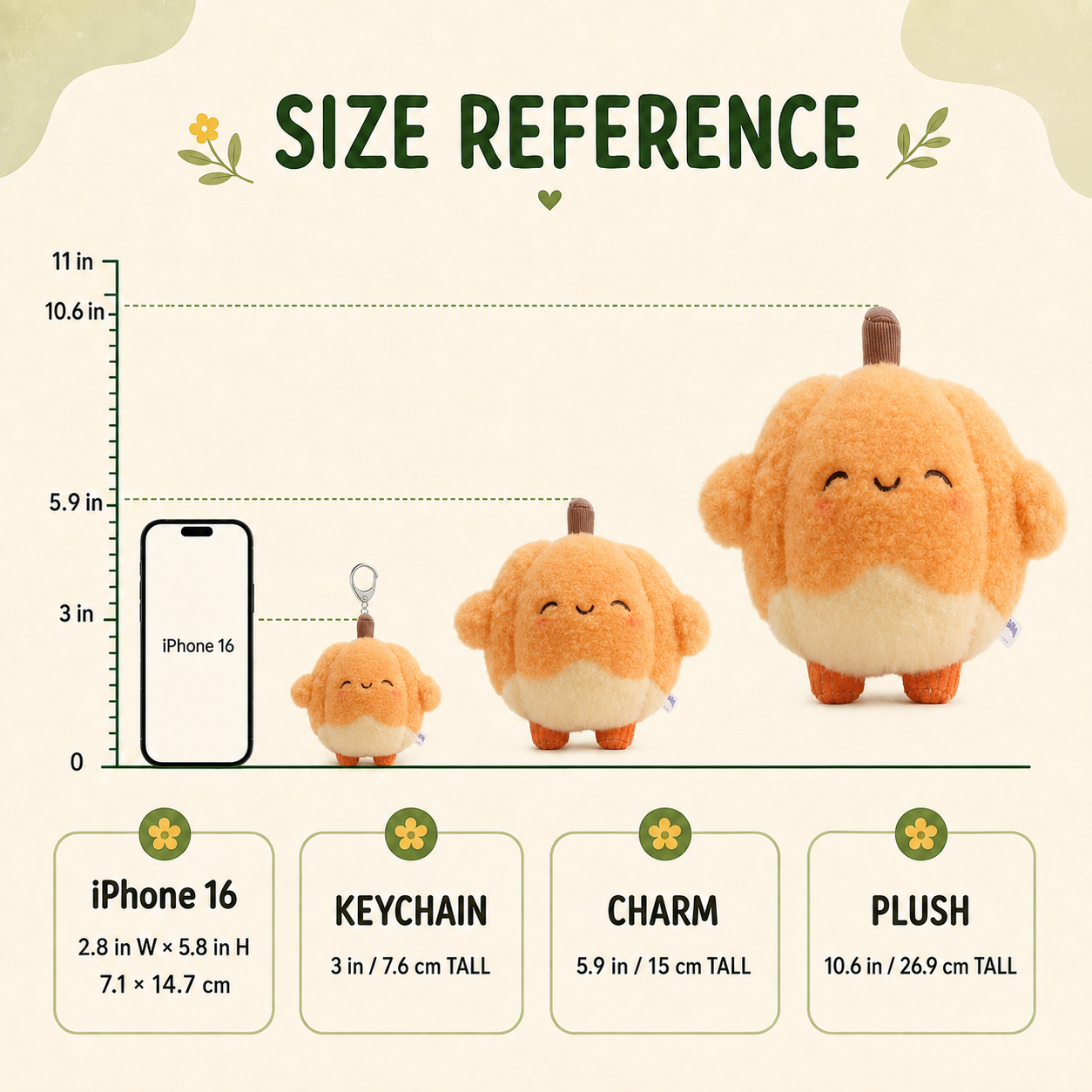 Pippin -The Pumpkin – Chubby Pumpkin Plush Charm