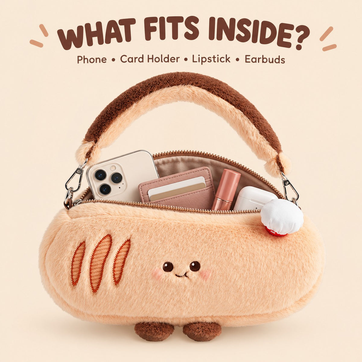 Baguette Plush Crossbody Bag
