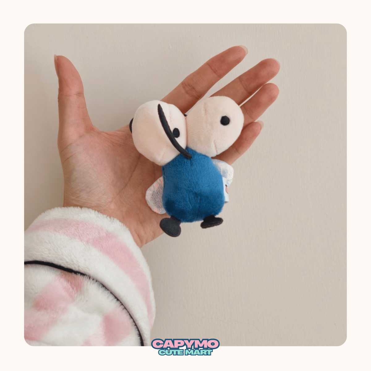 Buzz - The Blue Mosquito – 8cm Mini Blue Mosquito Plush Keychain& Magnet - Capymo Cute Mart operated by Glitify LLC