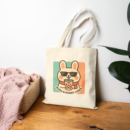Campymo Family Cute Character Tote Bag, Soft Beats Only, Oda & Bunny Vibes, Eco - Friendly Shopping, Gift for Animal Lovers, Casual Day Out - Capymo Family
