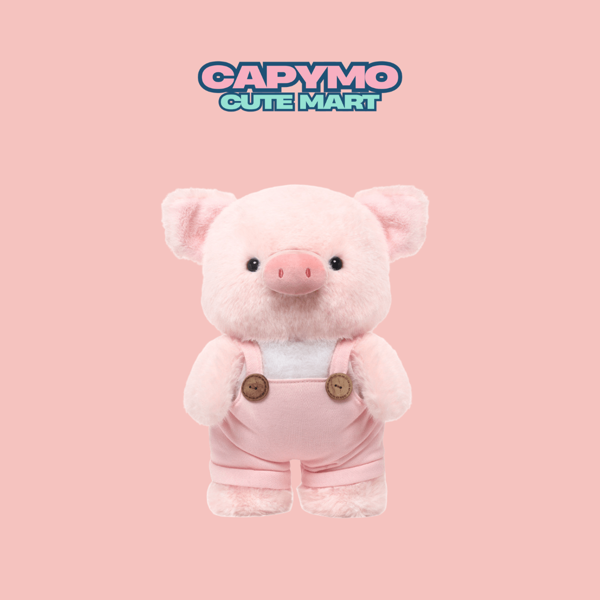 Capymo Cute Mart | Kawaii Overall Pig Stuffed Animal | Soft Pink Pig Doll Gift - Capymo Cute Mart operated by Glitify LLC