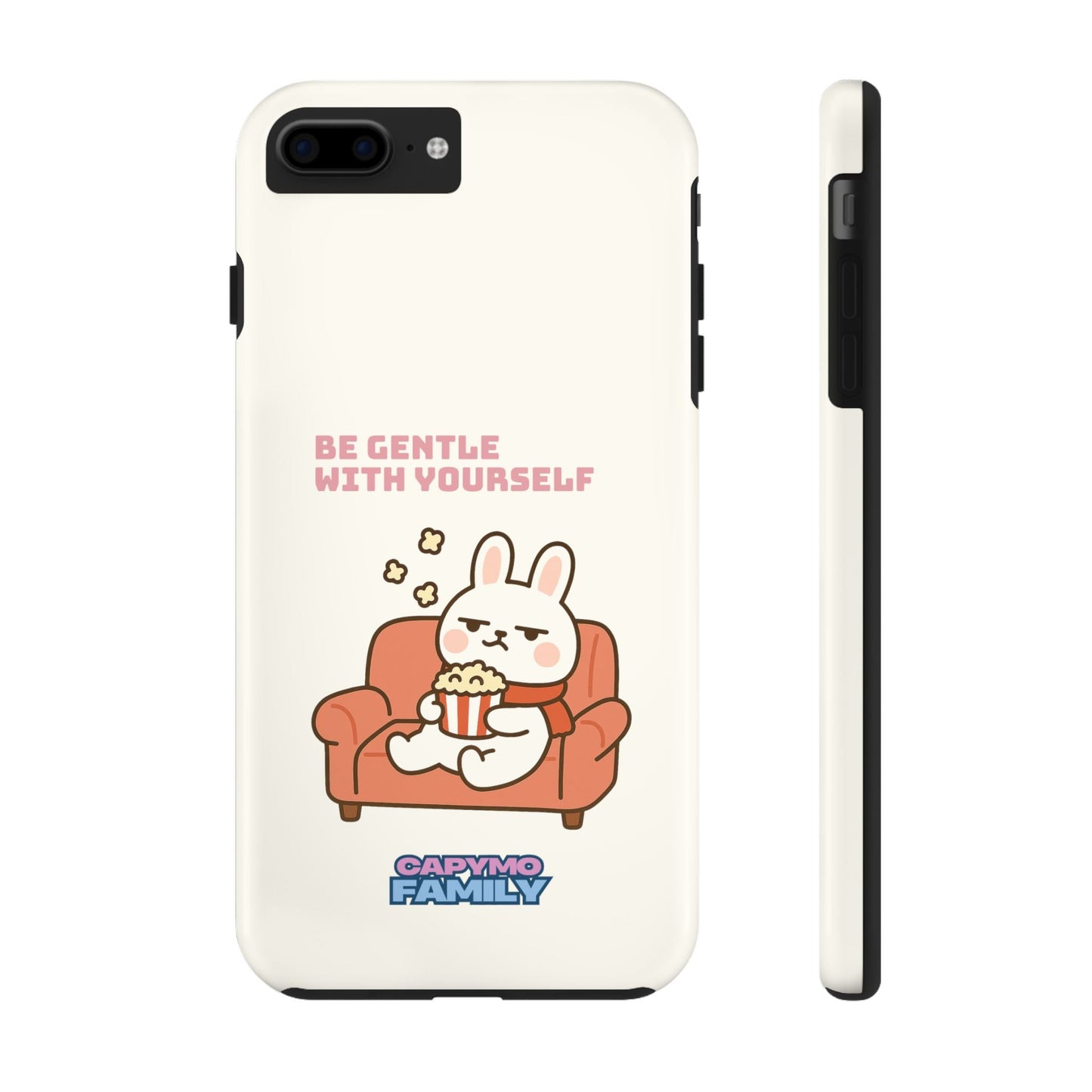 Capymo Family “Be Gentle With Yourself” Phone Case – Cozy Bunny Self - Care Quote Cover - Capymo Family