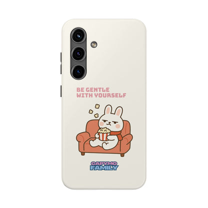 Capymo Family “Be Gentle With Yourself” Phone Case – Cozy Bunny Self - Care Quote Cover - Capymo Family
