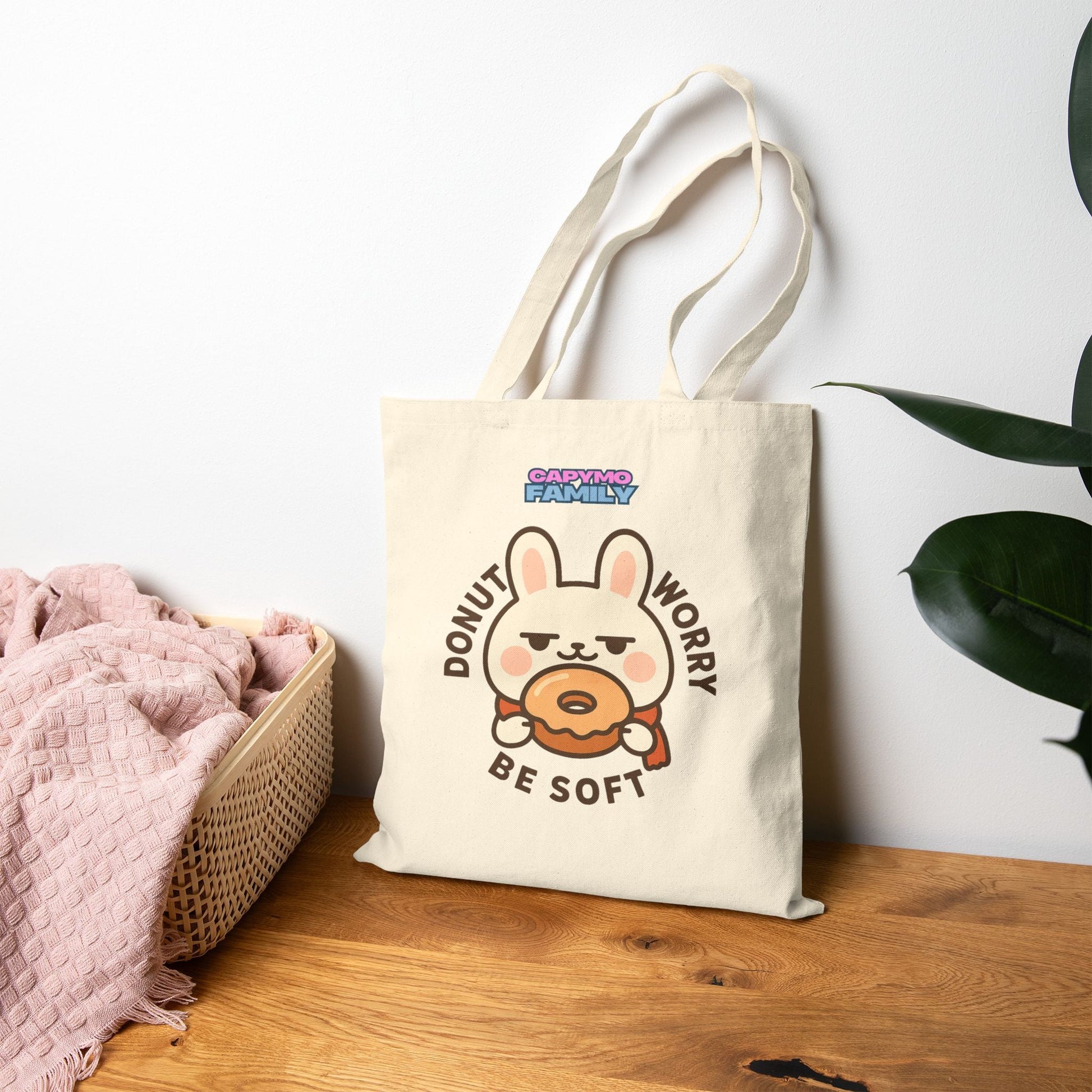 Capymo Family Cute Animal Tote Bag - Donut Worry Be Soft & Hop On the Road, Eco - Friendly Shopping Bag, Gift for Animal Lovers, Travel Tote, Spring & [...] - Capymo Family