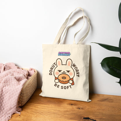 Capymo Family Cute Animal Tote Bag - Donut Worry Be Soft & Hop On the Road, Eco - Friendly Shopping Bag, Gift for Animal Lovers, Travel Tote, Spring & [...] - Capymo Family