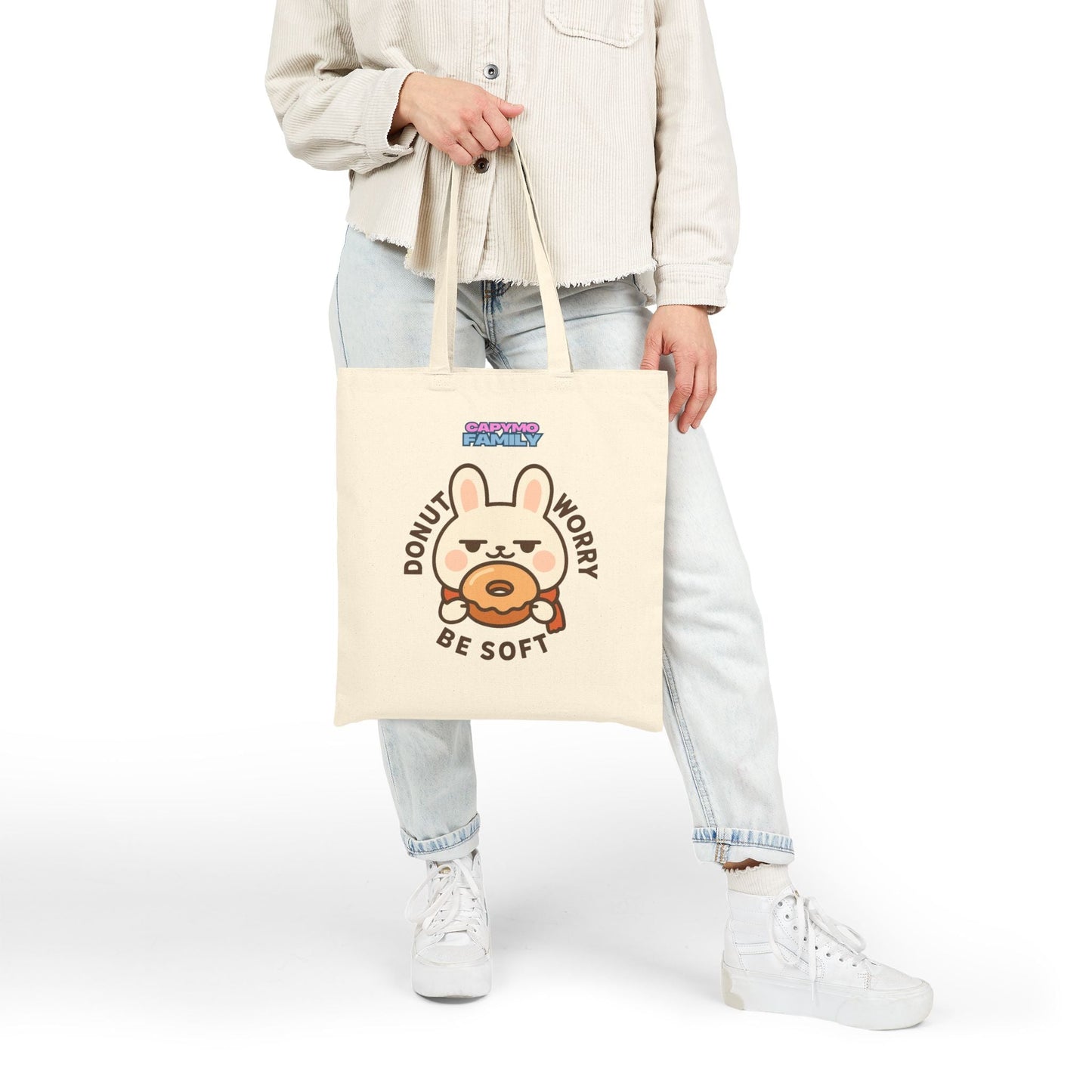 Capymo Family Cute Animal Tote Bag - Donut Worry Be Soft & Hop On the Road, Eco - Friendly Shopping Bag, Gift for Animal Lovers, Travel Tote, Spring & [...] - Capymo Family