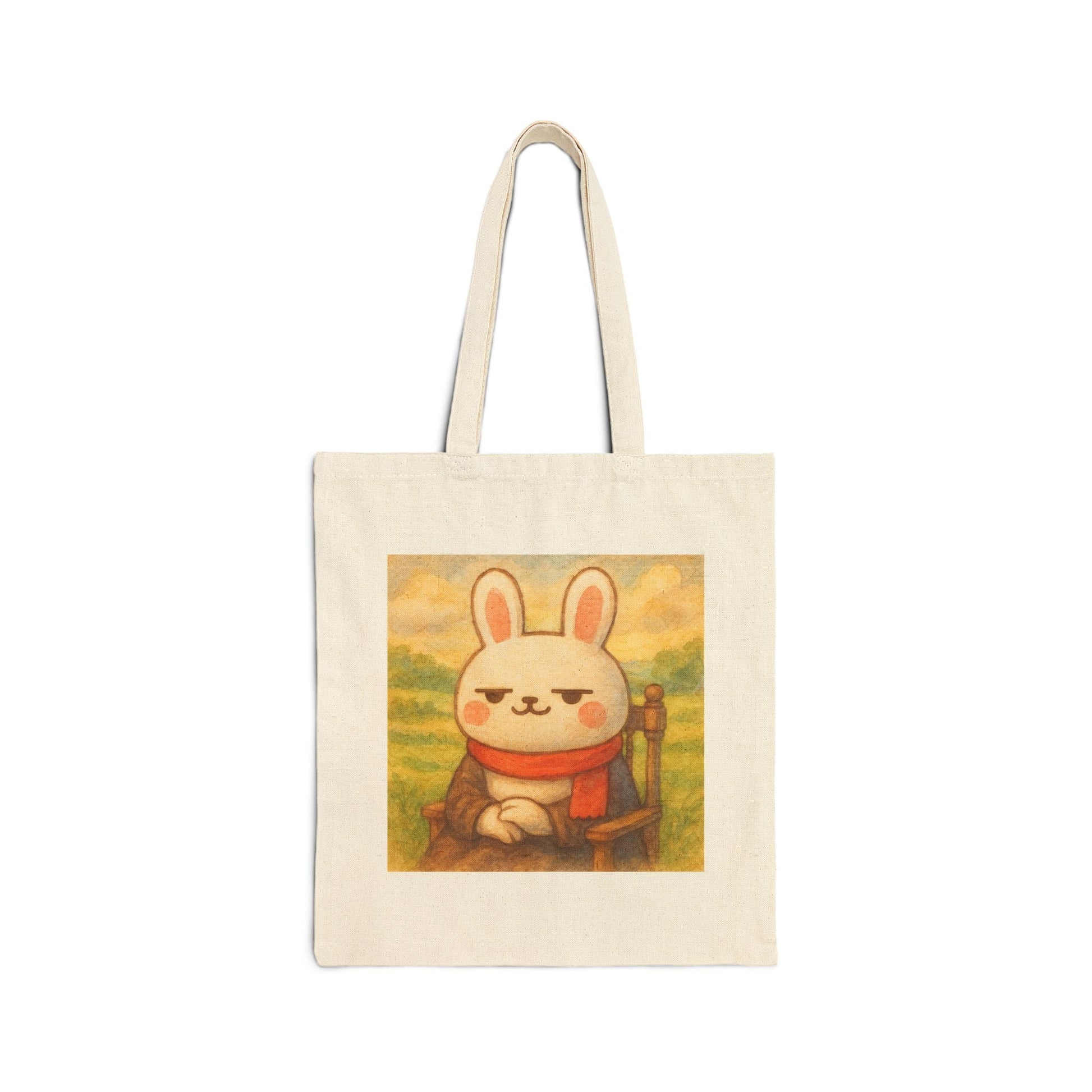 Capymo Family Cute Bunny Art Cotton Canvas Tote Bag, Eco - Friendly Shopping Bag, Gift for Animal Lovers, Spring & Easter Tote, Fun Art Carryall - Capymo Family