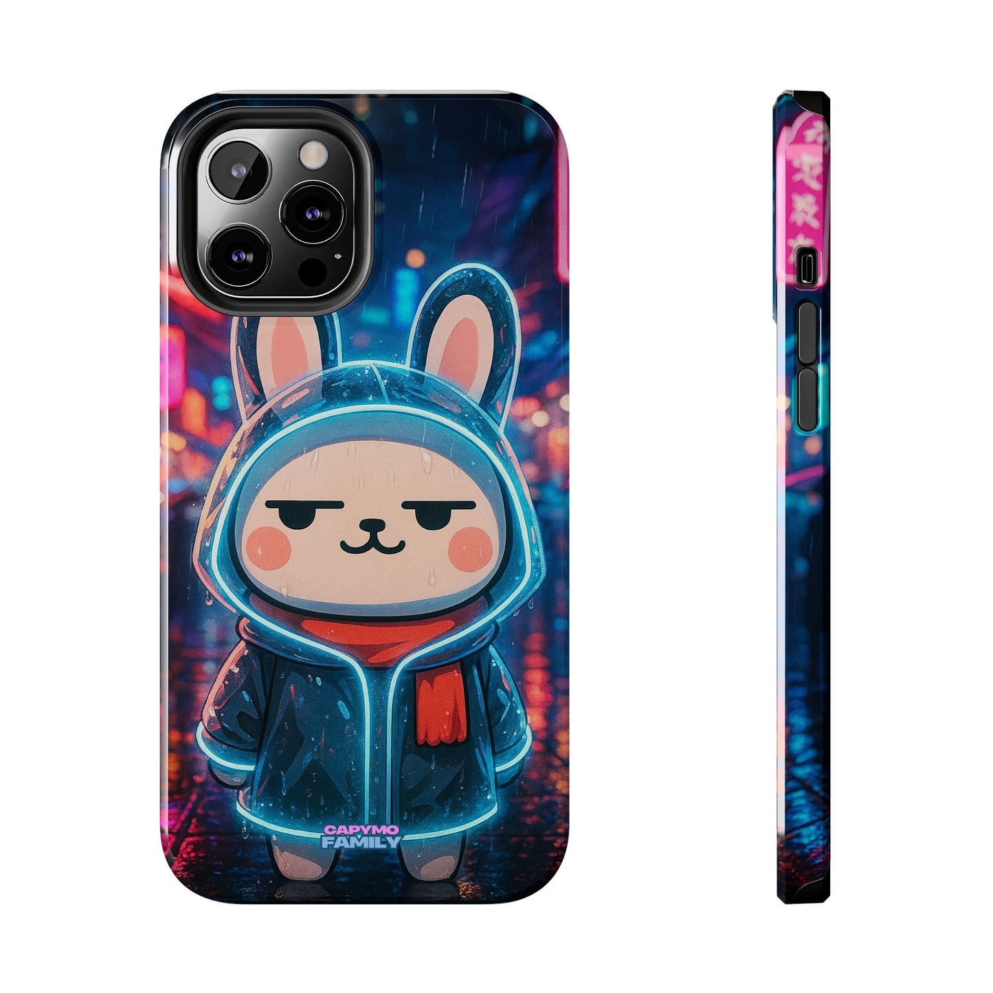 Capymo Family Cute Cartoon Bunny Tough Phone Case –Cyber Raincoat Bunny "Toto" Phone Case - Capymo Family