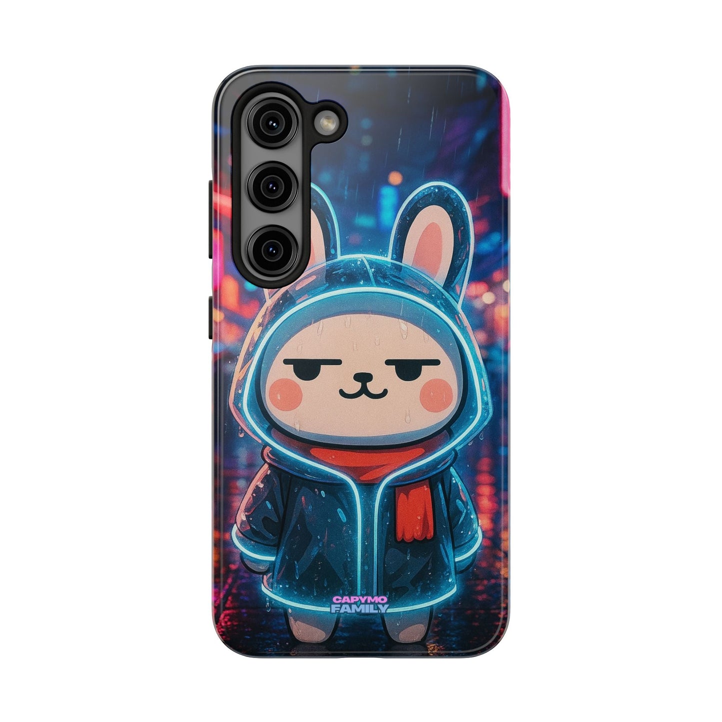 Capymo Family Cute Cartoon Bunny Tough Phone Case –Cyber Raincoat Bunny "Toto" Phone Case - Capymo Family