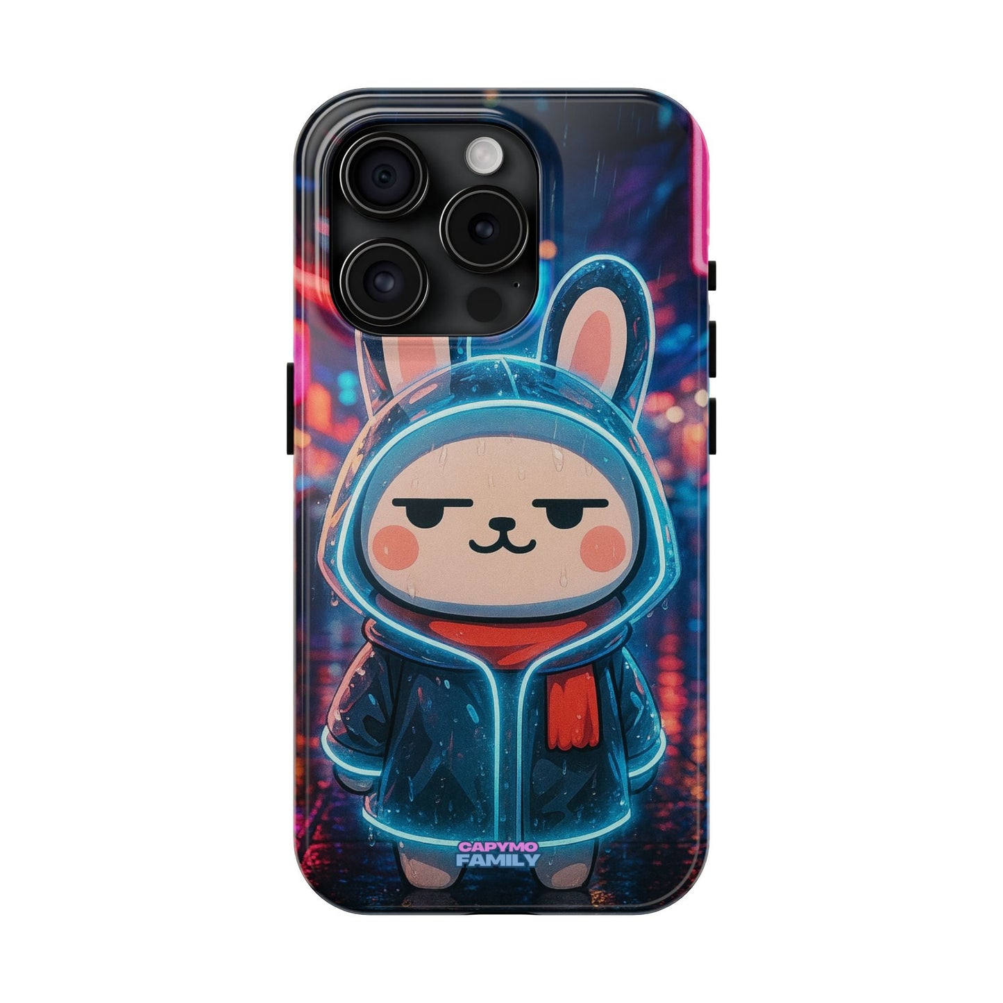 Capymo Family Cute Cartoon Bunny Tough Phone Case –Cyber Raincoat Bunny "Toto" Phone Case - Capymo Family