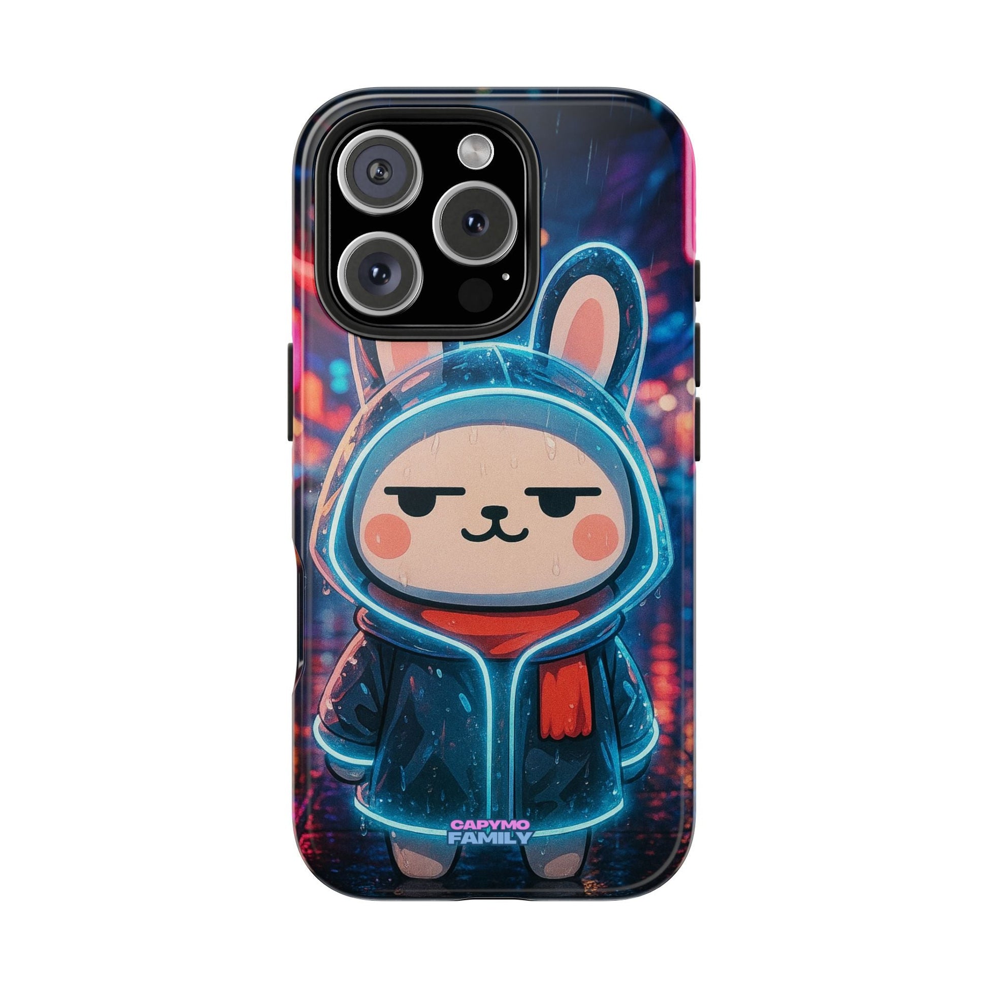 Capymo Family Cute Cartoon Bunny Tough Phone Case –Cyber Raincoat Bunny "Toto" Phone Case - Capymo Family