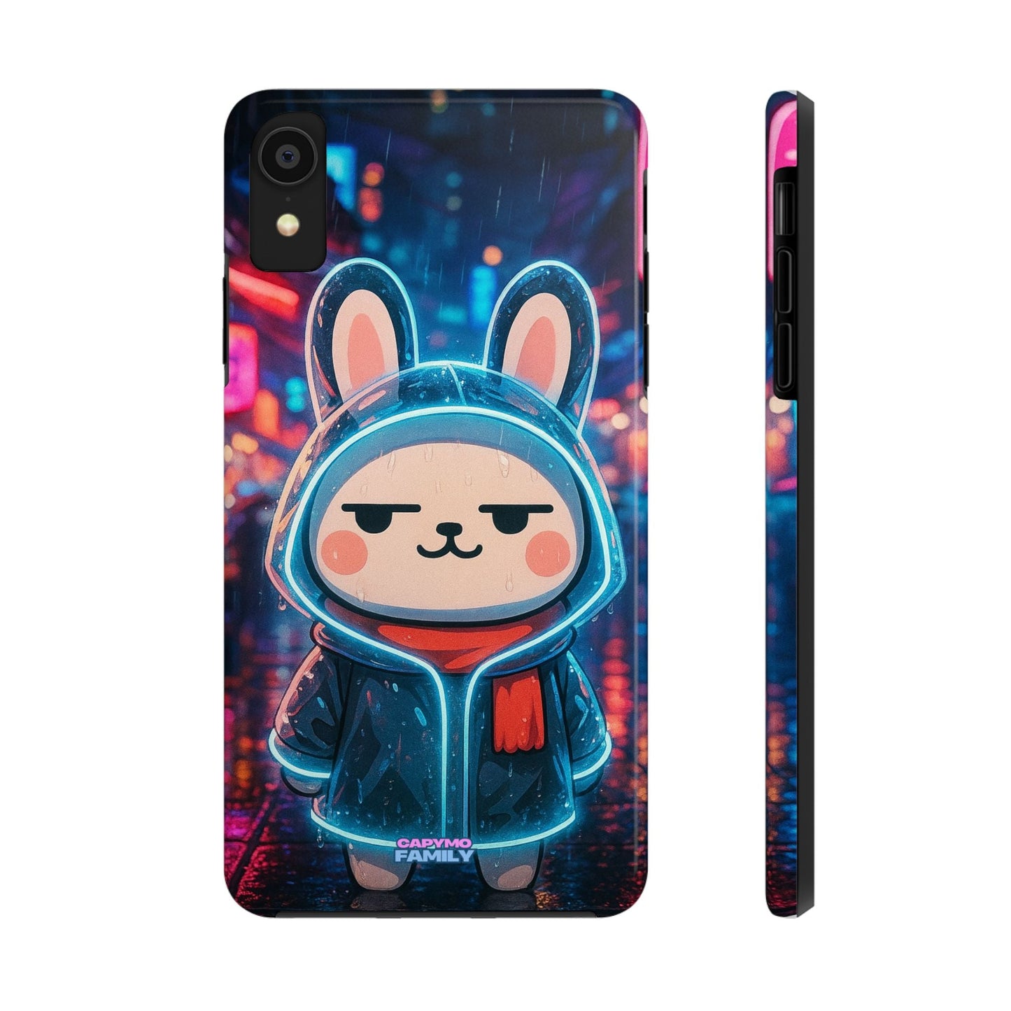Capymo Family Cute Cartoon Bunny Tough Phone Case –Cyber Raincoat Bunny "Toto" Phone Case - Capymo Family