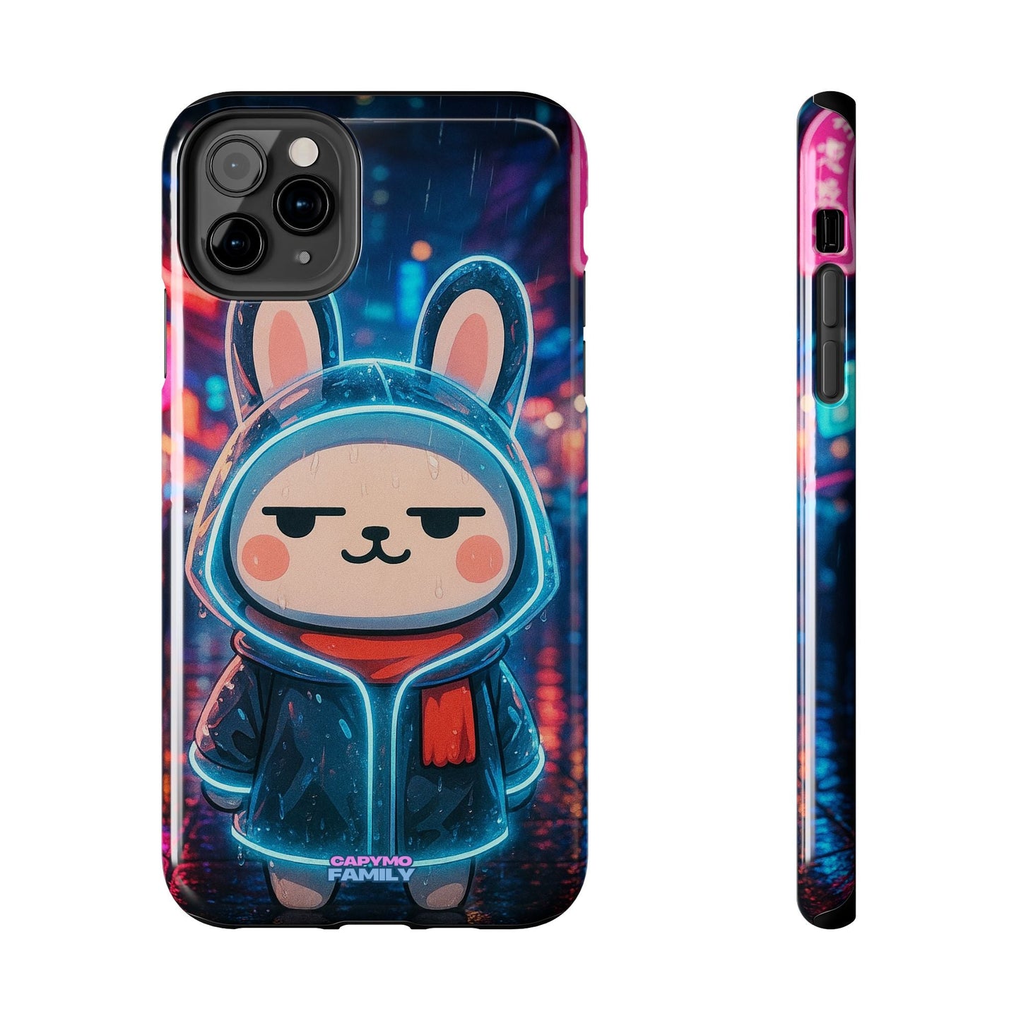 Capymo Family Cute Cartoon Bunny Tough Phone Case –Cyber Raincoat Bunny "Toto" Phone Case - Capymo Family