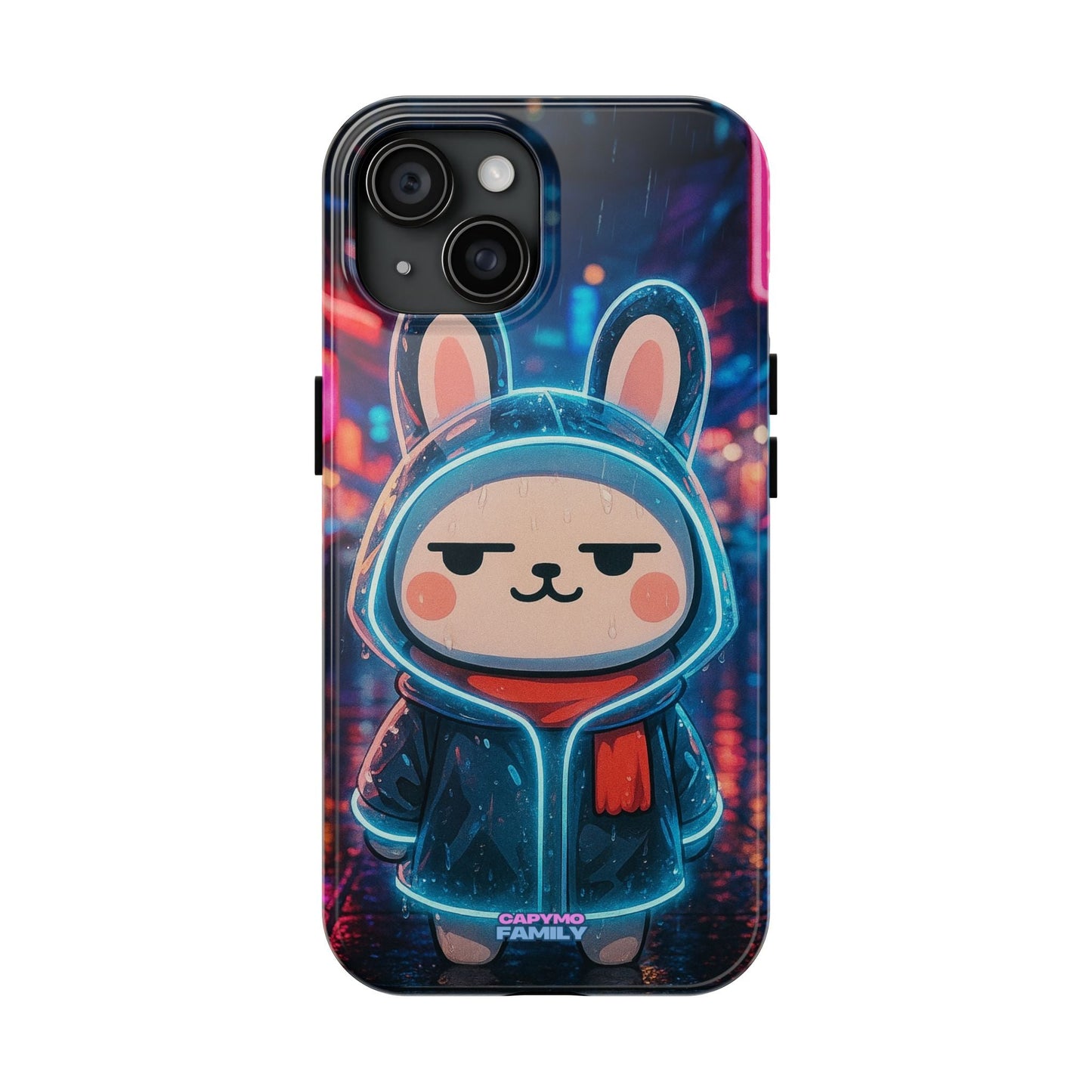 Capymo Family Cute Cartoon Bunny Tough Phone Case –Cyber Raincoat Bunny "Toto" Phone Case - Capymo Family