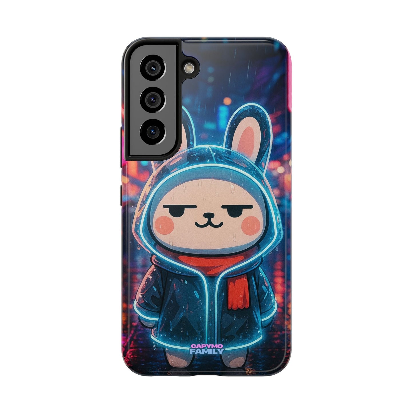 Capymo Family Cute Cartoon Bunny Tough Phone Case –Cyber Raincoat Bunny "Toto" Phone Case - Capymo Family