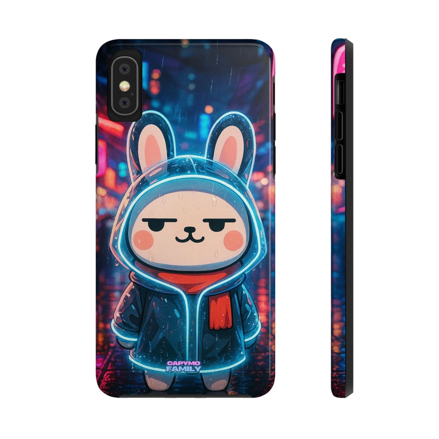 Capymo Family Cute Cartoon Bunny Tough Phone Case –Cyber Raincoat Bunny "Toto" Phone Case - Capymo Family