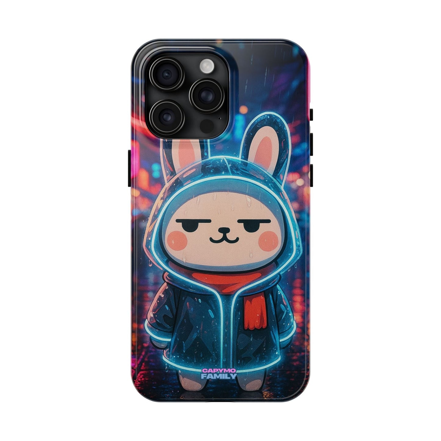 Capymo Family Cute Cartoon Bunny Tough Phone Case –Cyber Raincoat Bunny "Toto" Phone Case - Capymo Family