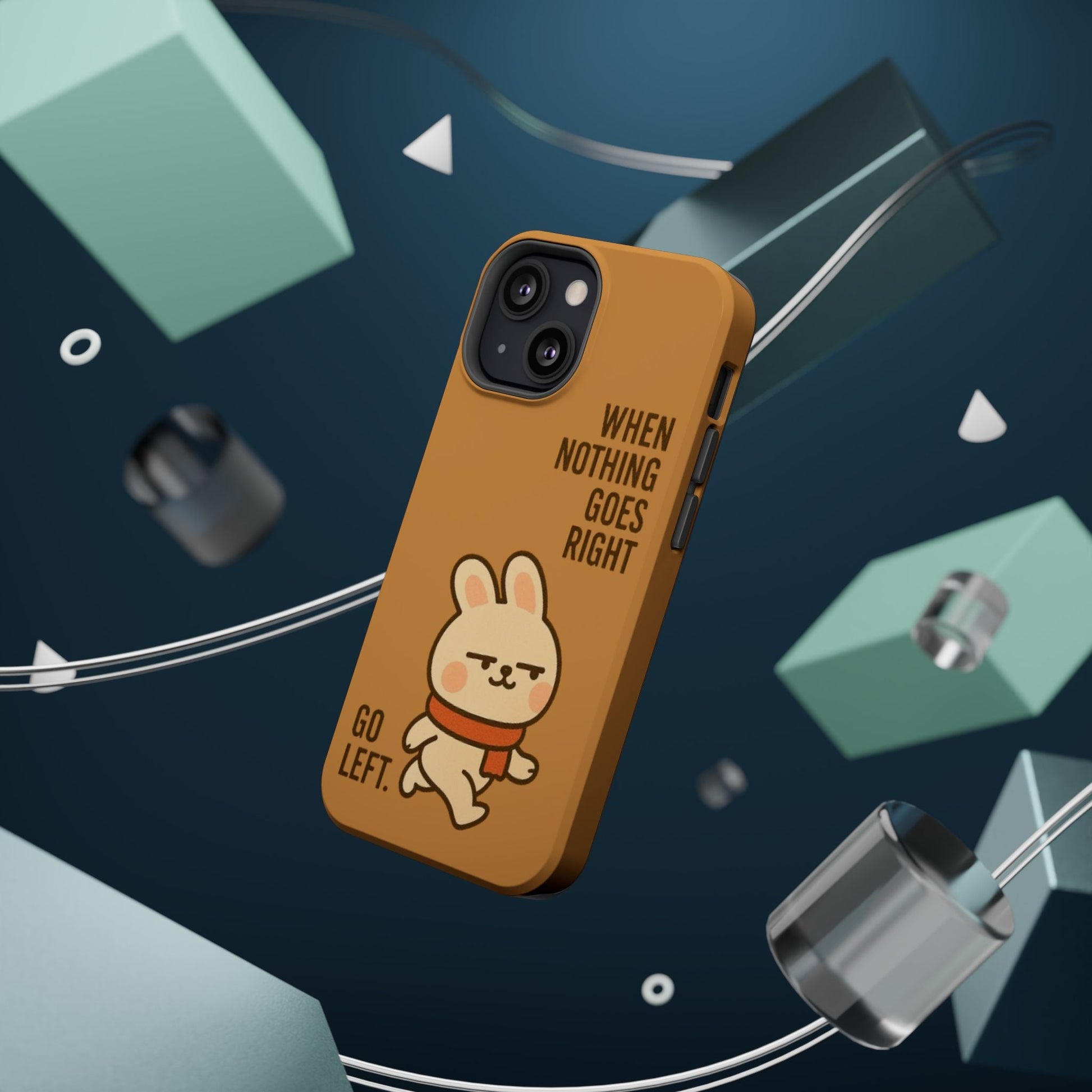 Capymo Family Cute Cartoon Bunny Tough Phone Case –Go Left Bunny "Toto" Phone Case - Capymo Family